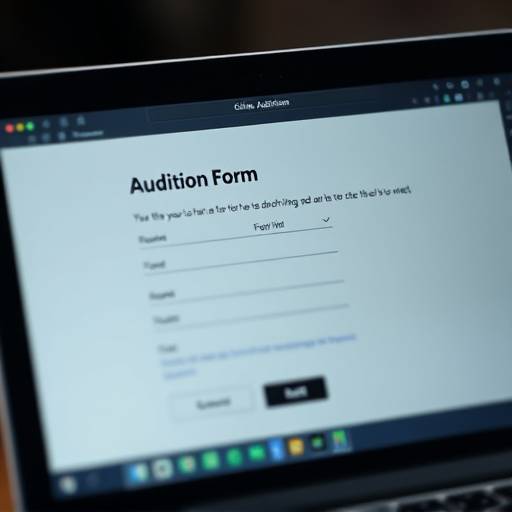 An example of an online audition application form