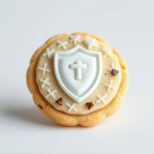 Cookies policy icon representing a cookie with a shield